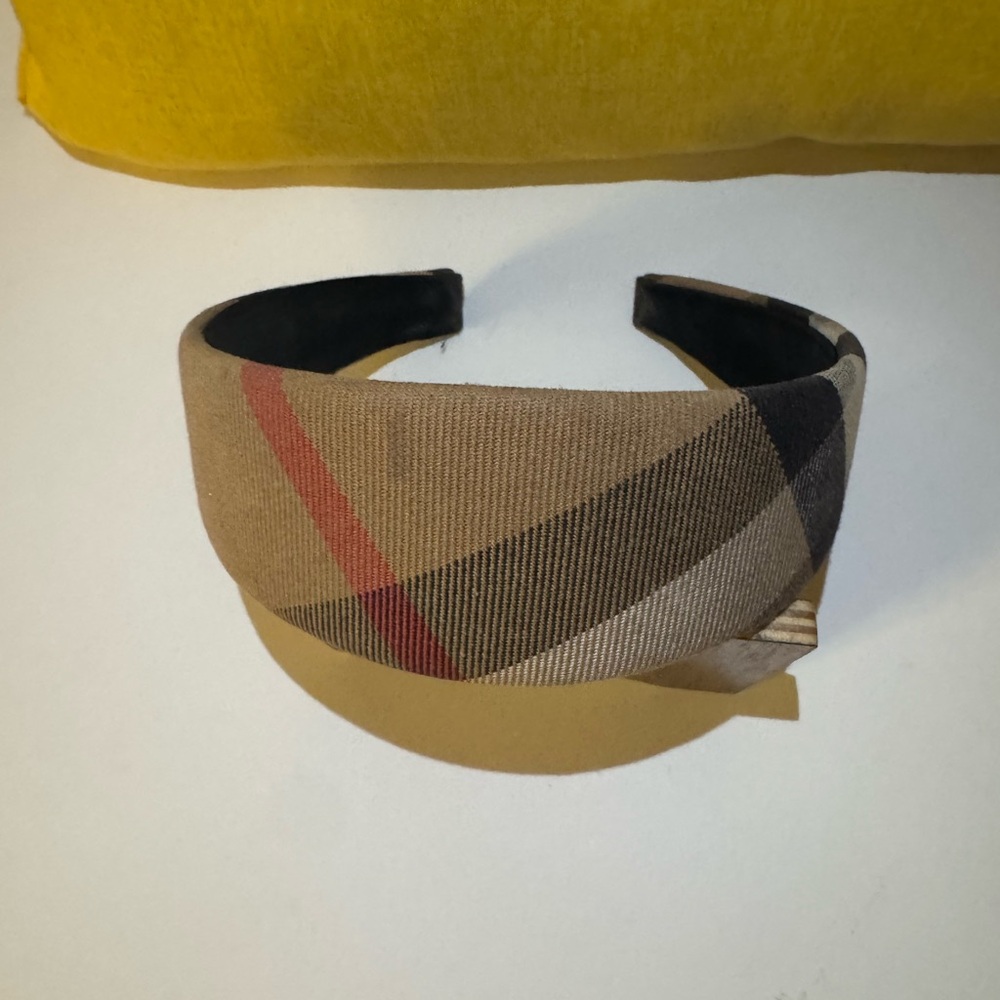Burberry Black and Beige Plaid Headband - Picture 3 of 3